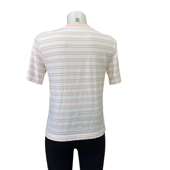 EVERLANE Pink Stripe Crew neck Short Sleeve Tee Shirt size small comfy cotton - Picture 4 of 7